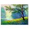Designart - Summer Forest With River and Waterfall - Traditional Canvas Wall Art Print